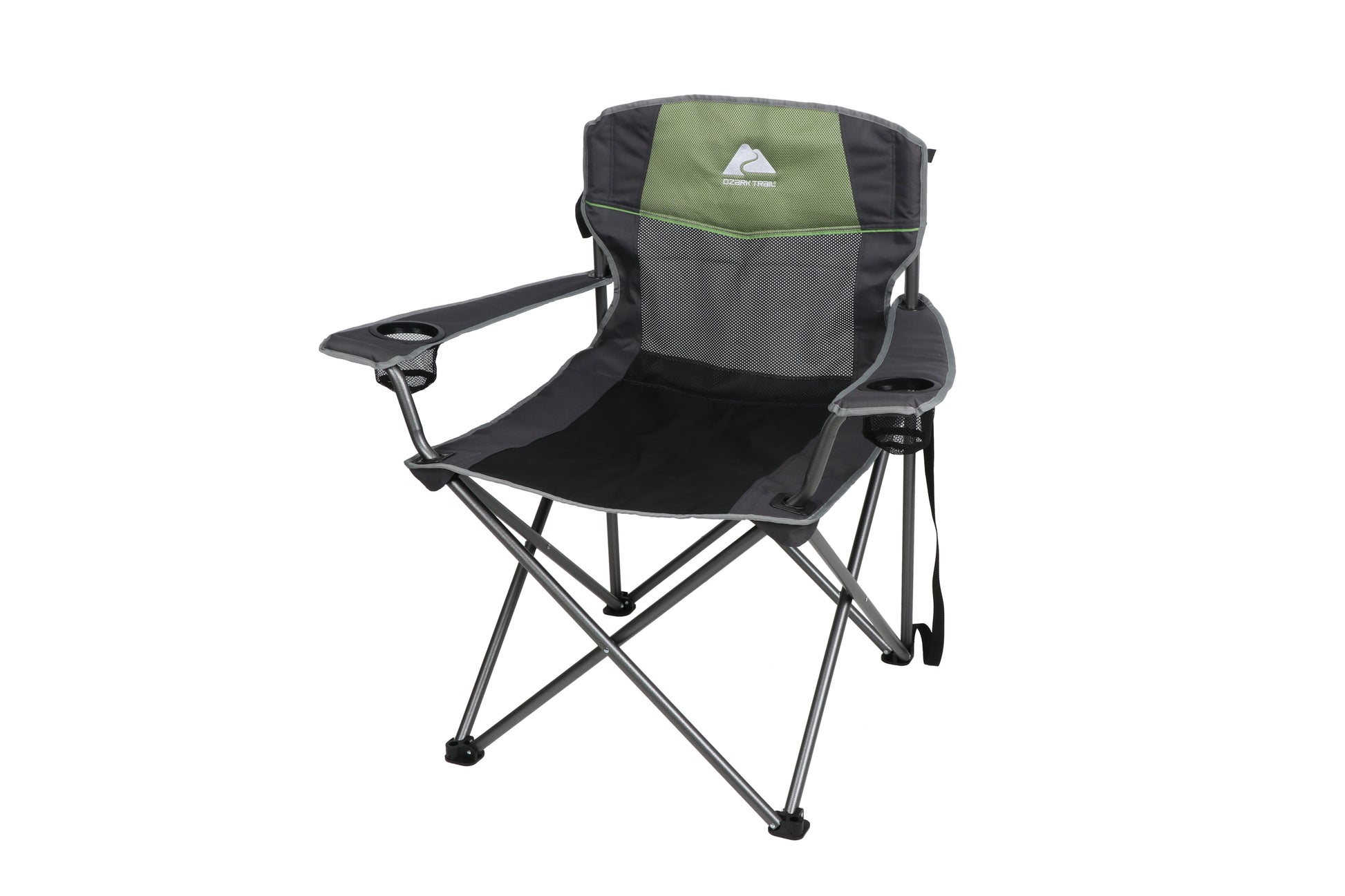 Oversized Big and Tall Camp Chair with Cup Holders, Green, Adult