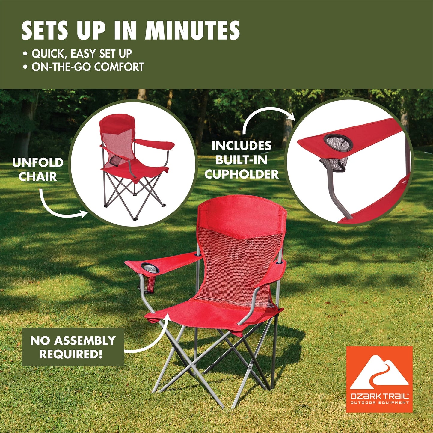 Basic Chair Mesh, Red, Adult