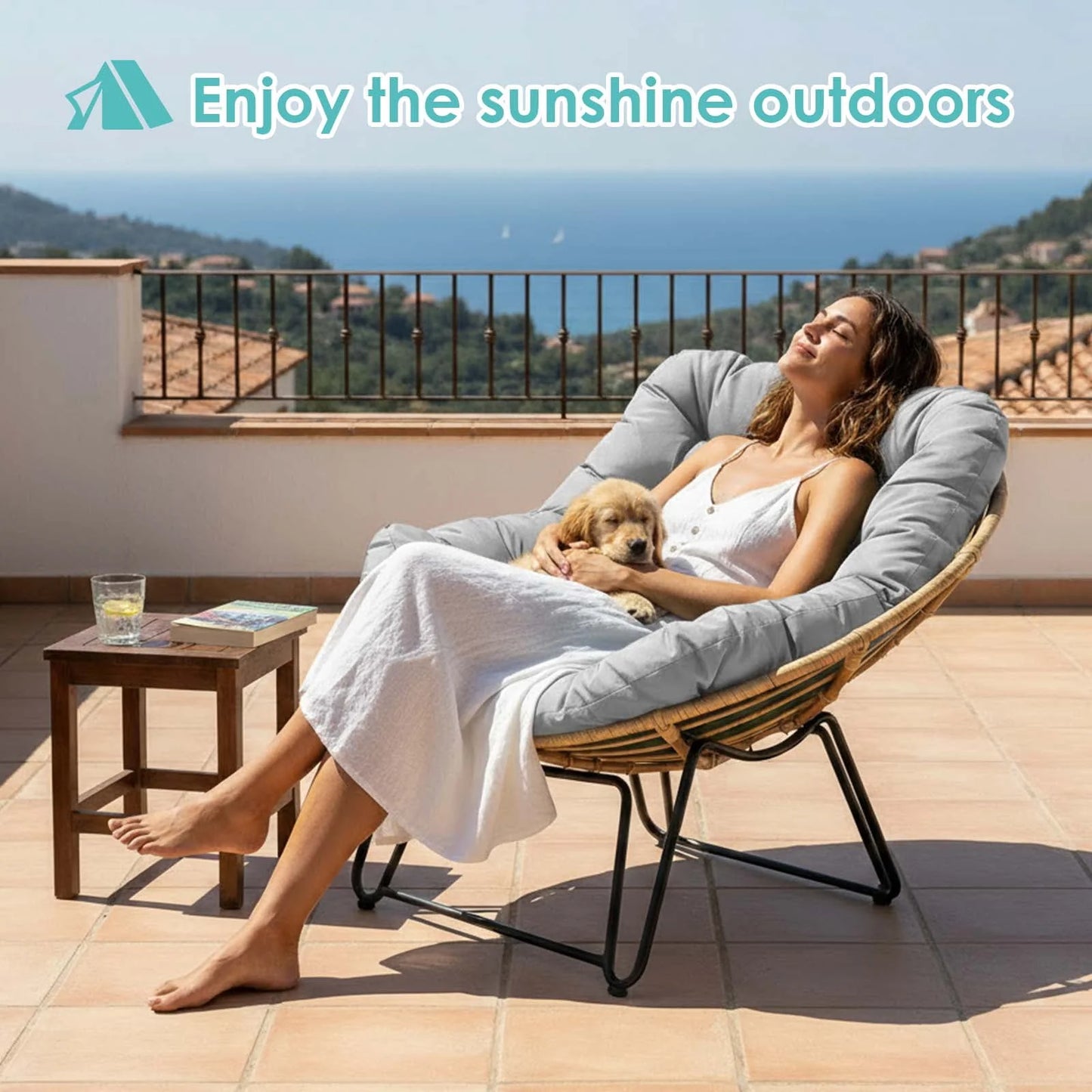Swing Egg Chair Cushion, Waterproof Rocking Chair Pad, Oversized Hammock Chair Pad, Multifunctional Wicker Egg Lounge Chair Soft Cushion Indoor Outdoor, Gray