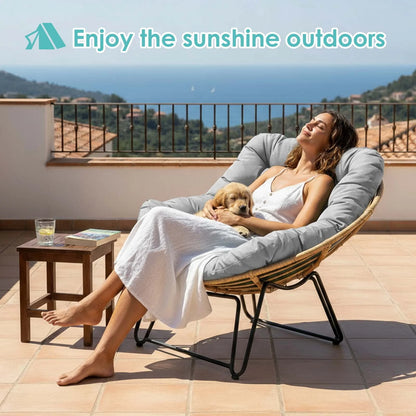 Swing Egg Chair Cushion, Waterproof Rocking Chair Pad, Oversized Hammock Chair Pad, Multifunctional Wicker Egg Lounge Chair Soft Cushion Indoor Outdoor, Gray