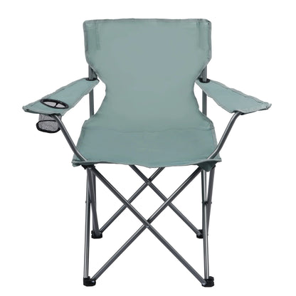 Basic Quad Folding Outdoor Adult Camp Chair with Cup Holder, Green Goddess