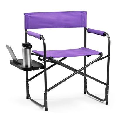 Director Chair with Side Table, Purple