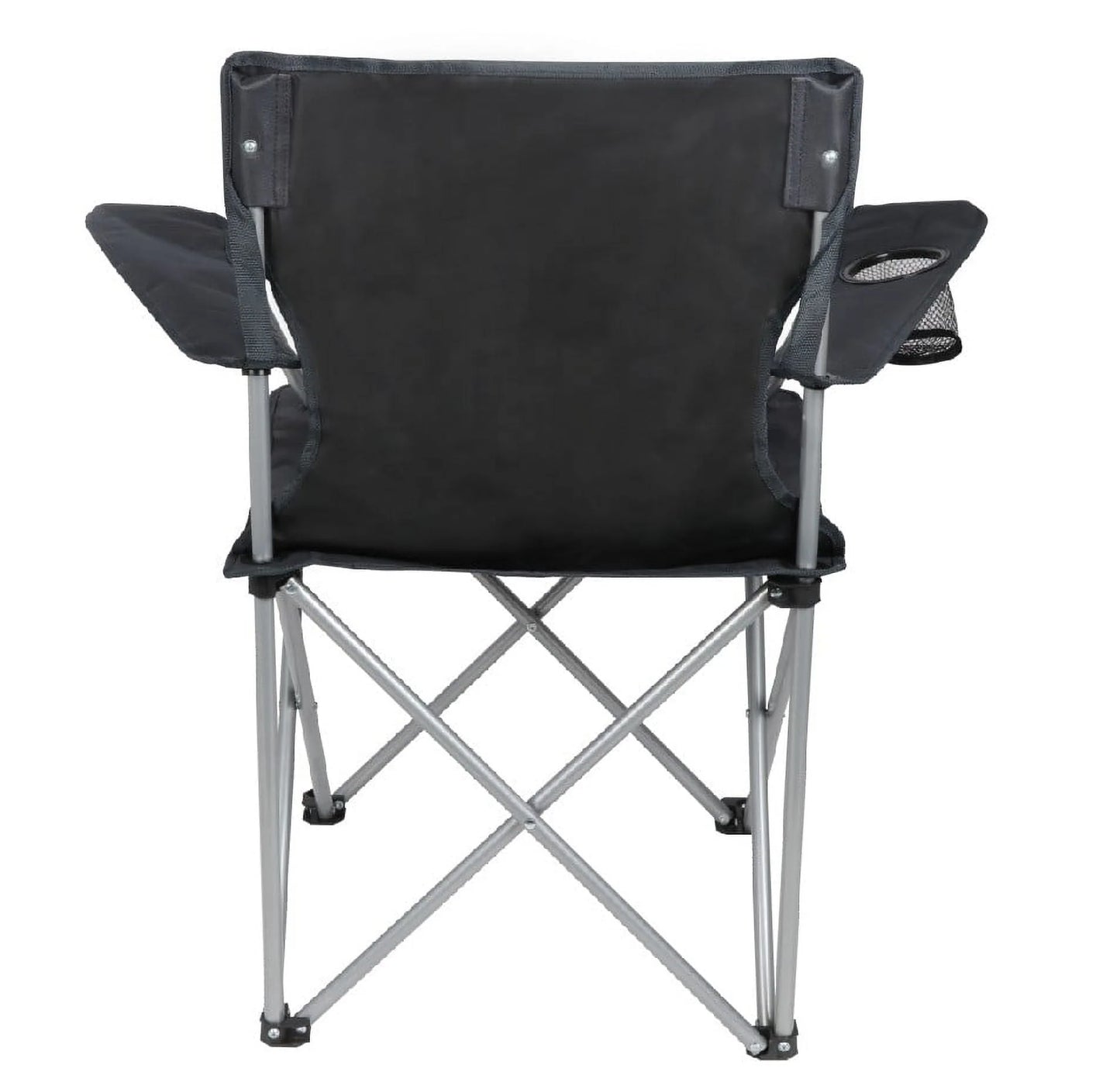 Quad Folding Camp Chair with Cup Holder, Black