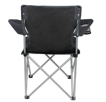 Quad Folding Camp Chair with Cup Holder, Black