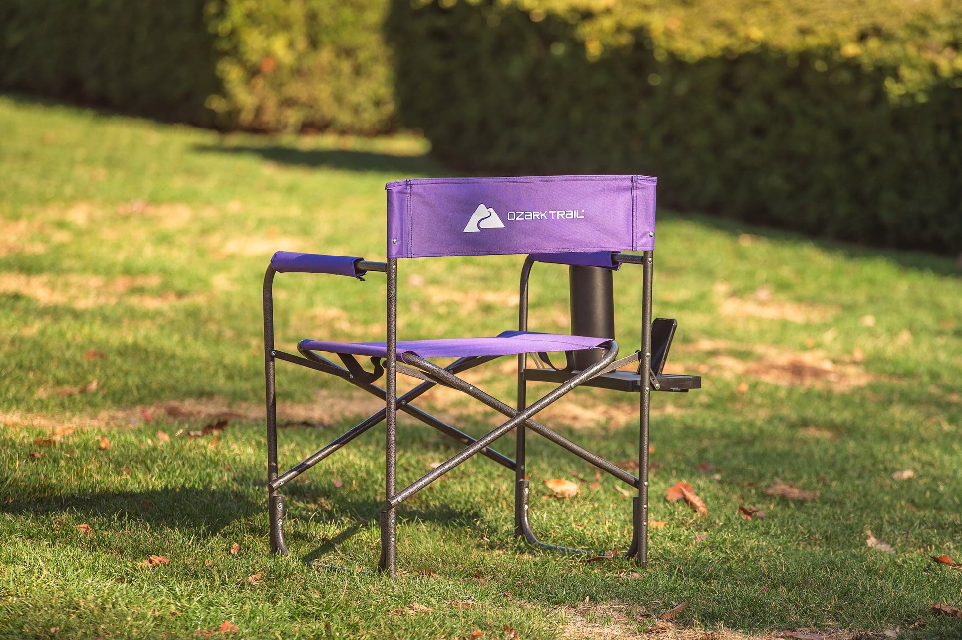 Director Chair with Side Table, Purple