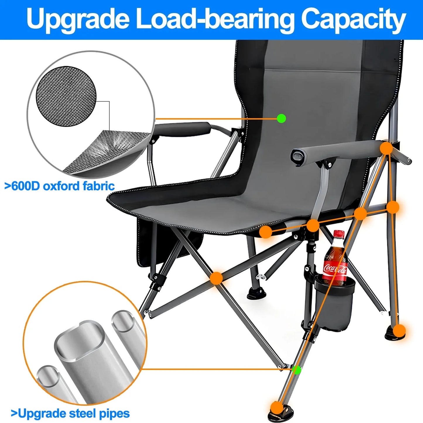 Camping Chairs Clearance for Adults, Portable Folding Lawn Chairs for Outdoor, Set of 2