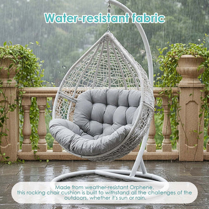 Swing Egg Chair Cushion, Waterproof Rocking Chair Pad, Oversized Hammock Chair Pad, Multifunctional Wicker Egg Lounge Chair Soft Cushion Indoor Outdoor, Gray