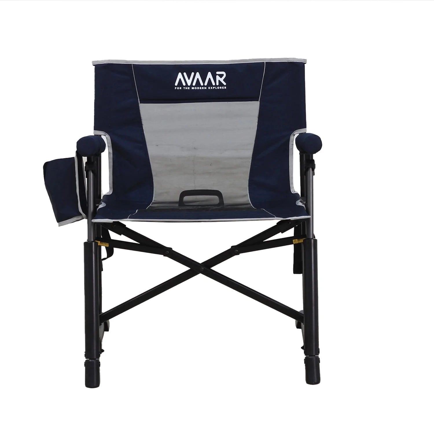 Outdoor Folding Rocking Camp Chair W/Cup Holder, 400Lbs Capacity, Indigo Blue