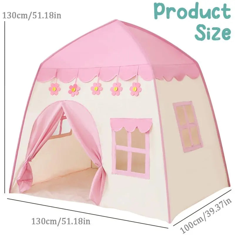 Flower Pattern Princess House Design Play Tent with Ball Decor, 1 Count Indoor Outdoor Family Game House, Outdoor Toy Tent, Birthday Gift for Girls